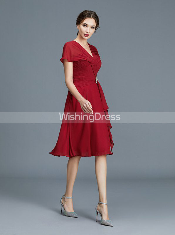 Modest Mother of The Bride Dresses,Knee Length Mother Dress,MD00032, US6 / Burgundy