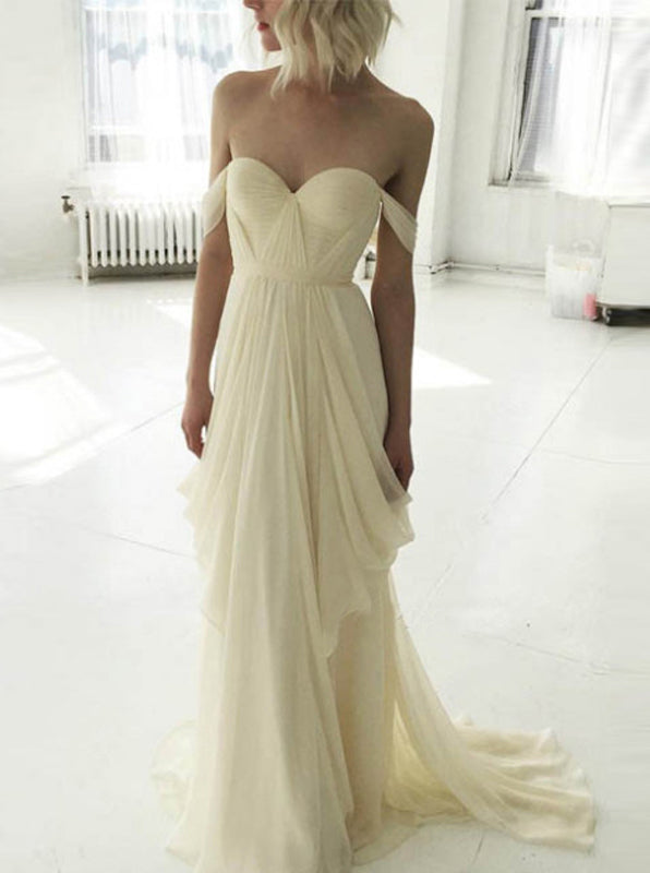 Off the Shoulder Chiffon Evening Dress,Draped Prom Dress,Bridesmaid Dress with Train PD00176, US16 / Blush Pink Off the Shoulder Chiffon Evening Dress,Draped Prom Dress,Bridesmaid Dress with Train PD00176, US16 / Blush Pink