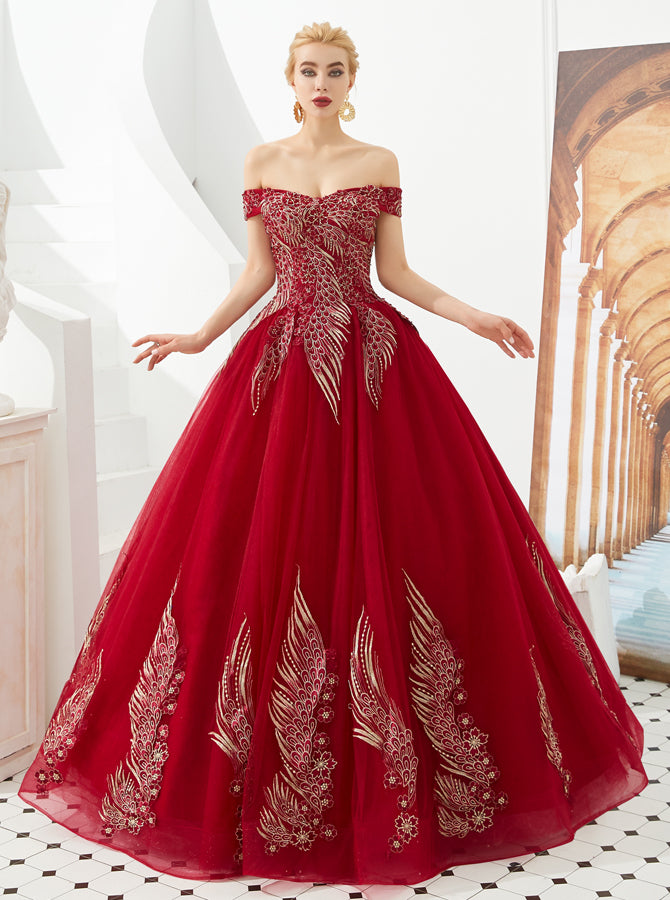 Princess Matric Dance Dresses Vintage Dark Red Lace Prom Dresses