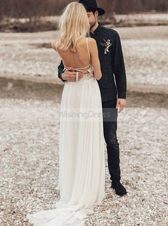 Open Back Wedding Dresses,Boho Bridal Dress,Beach Wedding Dress,Long Wedding Dress,WD00248, US16W / Ivory Open Back Wedding Dresses,Boho Bridal Dress,Beach Wedding Dress,Long Wedding Dress,WD00248, US16W / Ivory