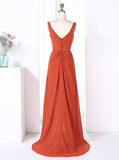 Orange Bridesmaid Dresses,Modern Bridesmaid Dress,Chiffon Bridesmaid Dress,BD00204