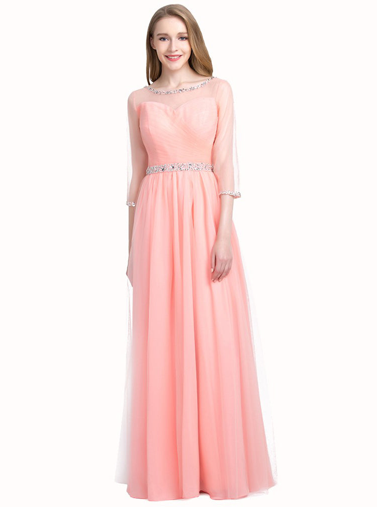 Peach Junior Prom Dresses,Prom Dress with Sleeves,Tulle Prom Dress,PD00338, US14W / Purple