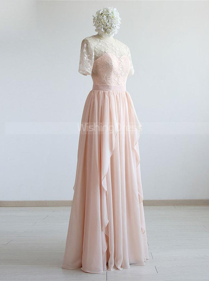 Pink Bridesmaid Dresses with Sleeves,Elegant Bridesmaid Dress,BD00340, US24W / Dark Navy Pink Bridesmaid Dresses with Sleeves,Elegant Bridesmaid Dress,BD00340, US24W / Dark Navy