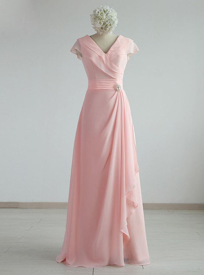 Pink Chiffon Bridesmaid Dresses,Ruffled Bridesmaid Dress,BD00343, US2 / Burgundy Pink Chiffon Bridesmaid Dresses,Ruffled Bridesmaid Dress,BD00343, US2 / Burgundy