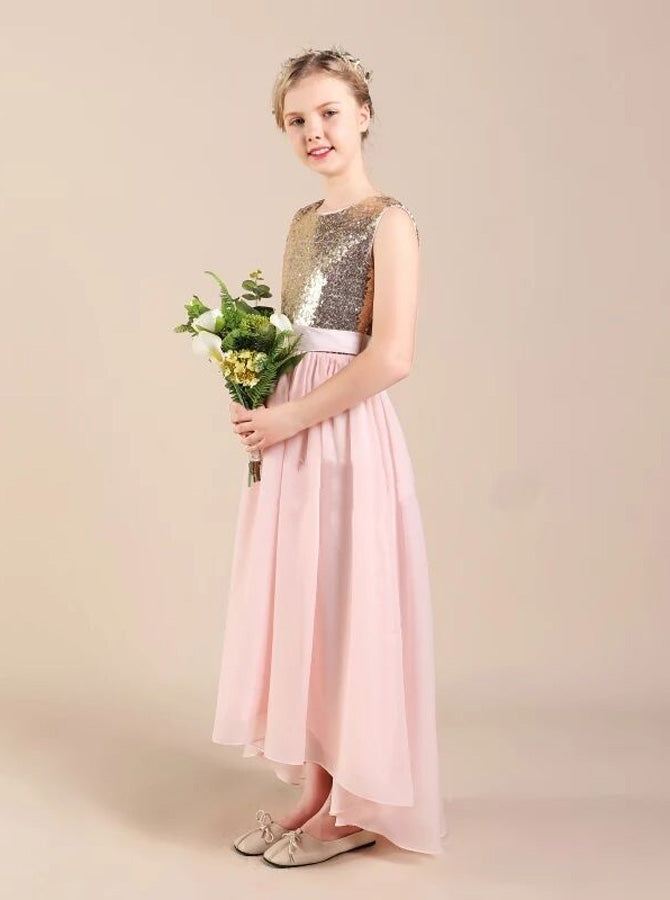 Pink High Low Junior Bridesmaid Dresses,Chiffon Girls Formal Dress,JB00050, J10 / Grape Pink High Low Junior Bridesmaid Dresses,Chiffon Girls Formal Dress,JB00050, J10 / Grape