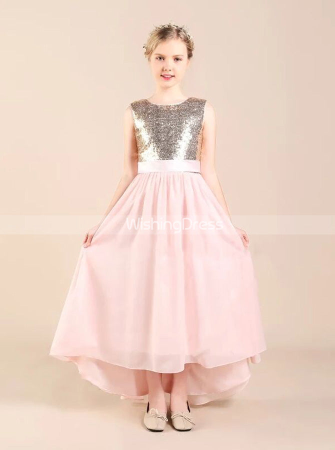 Pink High Low Junior Bridesmaid Dresses,Chiffon Girls Formal Dress,JB00050, J10 / Grape Pink High Low Junior Bridesmaid Dresses,Chiffon Girls Formal Dress,JB00050, J10 / Grape