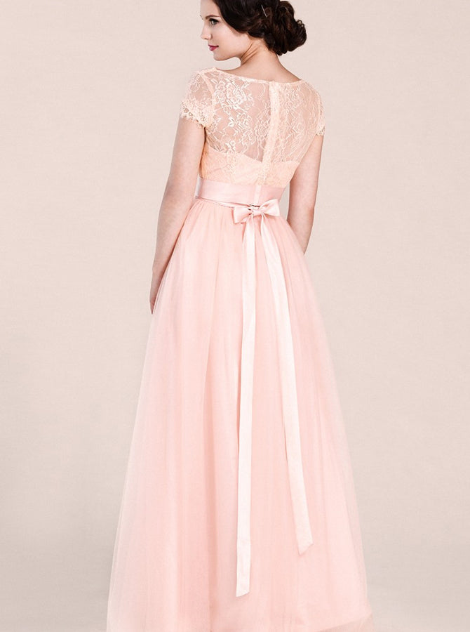Pink Lace Bridesmaid Dress,Lovely Bridesmaid Dress,Long Bridesmaid Dre - Wishingdress Pink Lace Bridesmaid Dress,Lovely Bridesmaid Dress,Long Bridesmaid Dre - Wishingdress