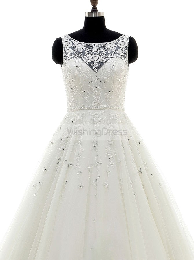 Princess Wedding Dress,Beaded Wedding Gown,Ivory Wedding Dresses,Elega