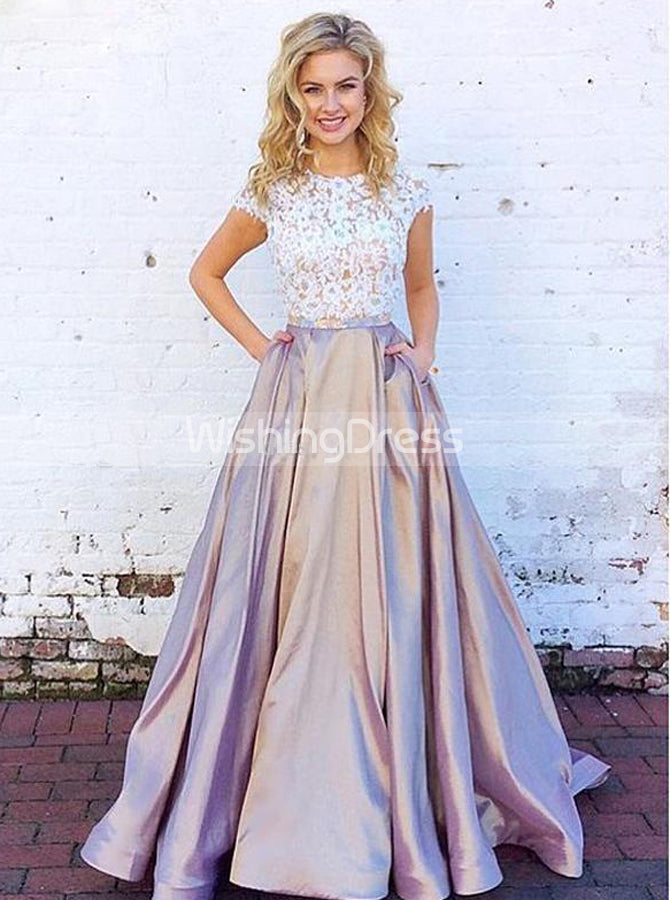 silver dresses for teenagers Prom Dresses for Teens,A-line Prom Dress,Prom Dress with Pockets,PD00277, US14 / Red