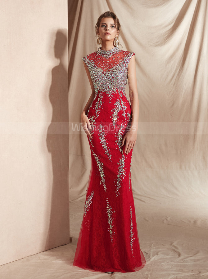 Red Fitted Evening Dresses,Sparkly Prom Dress,PD00412 - Wishingdress Red Fitted Evening Dresses,Sparkly Prom Dress,PD00412 - Wishingdress