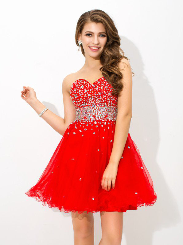 red dresses sparkly Red Sweet 16 Dresses,Sparkly Sweet 16 Dress, Strapless Sweet 16 Dress,SW00040, US18W / Pink