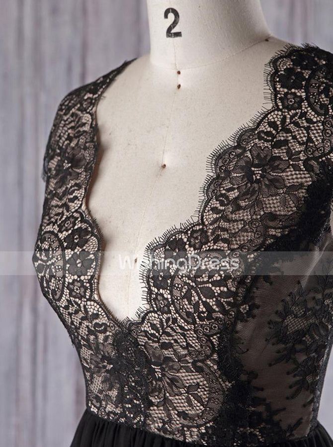 Romantic Bridesmaid Dress with Cap Sleeves,Black Bridesmaid Dress,BD00374, US10 / Dark Navy