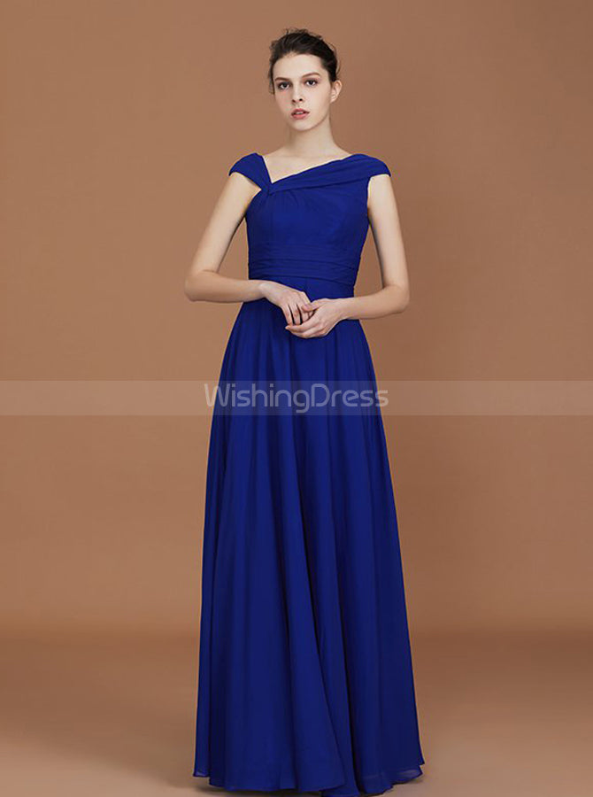 Royal Blue Asymmetrical Bridesmaid Dresses,Simple Bridesmaid Dress,BD0