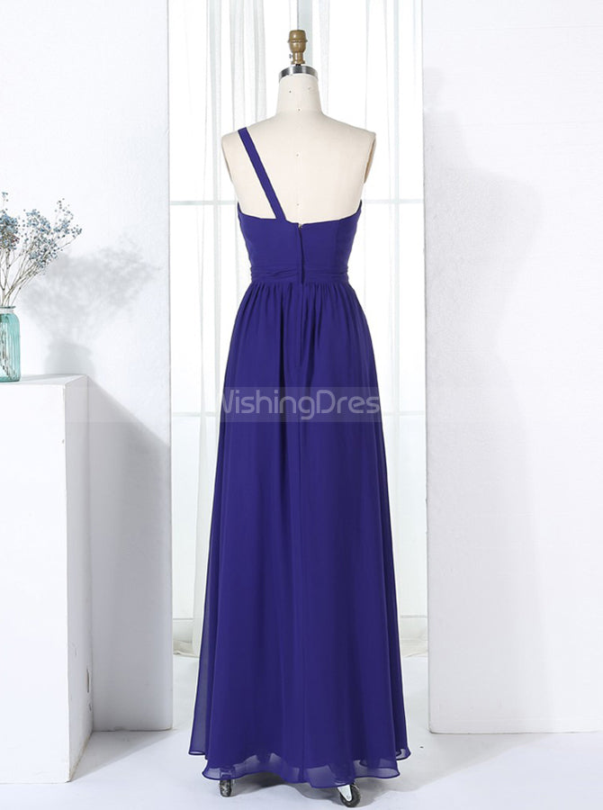 Royal Blue Bridesmaid Dresses,Simple One Shoulder Bridesmaid Dress,BD0 -  Wishingdress