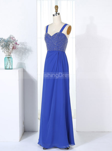 Royal Blue Bridesmaid Dresses with Jacket,Beaded Bridesmaid Dresses,BD00288