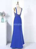 Royal Blue Bridesmaid Dresses with Jacket,Beaded Bridesmaid Dresses,BD00288