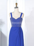 Royal Blue Bridesmaid Dresses with Jacket,Beaded Bridesmaid Dresses,BD00288