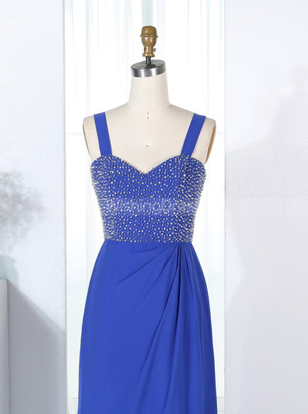 Royal Blue Bridesmaid Dresses with Jacket,Beaded Bridesmaid Dresses,BD00288