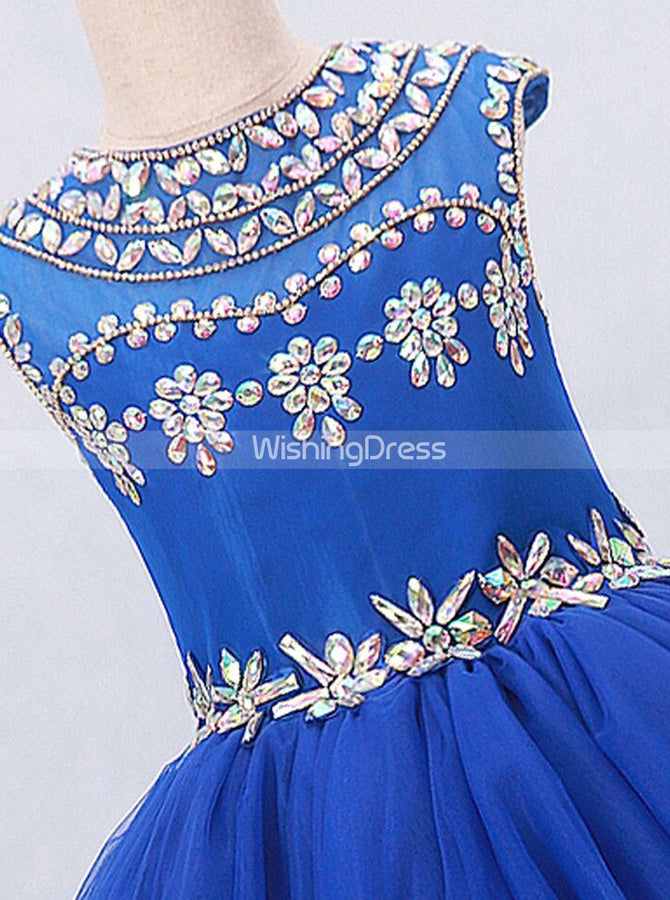 Royal Blue Girls Pageant Ball Dresses,Formal Tulle Prom Dress for Teen - Wishingdress Royal Blue Girls Pageant Ball Dresses,Formal Tulle Prom Dress for Teen - Wishingdress