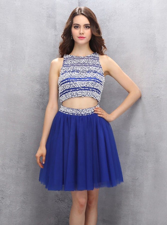 Royal Blue Homecoming Dresses,Two Piece Homecoming Dress,Sparkly Homec - Wishingdress Royal Blue Homecoming Dresses,Two Piece Homecoming Dress,Sparkly Homec - Wishingdress