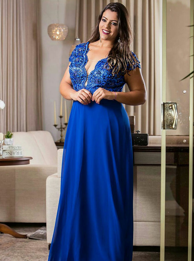 Royal Blue Plus Size Prom Dresses,Long Plus Size Prom Dress,Plus