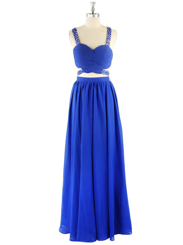 Royal Blue Prom Dress, Two Piece Prom Dress,Chiffon Long Prom Dress TP00001, US12 / Black Royal Blue Prom Dress, Two Piece Prom Dress,Chiffon Long Prom Dress TP00001, US12 / Black
