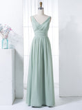 Sage Bridesmaid Dresses,Chiffon Bridesmaid Dress,Simple Bridesmaid Dress,BD00266