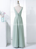 Sage Bridesmaid Dresses,Chiffon Bridesmaid Dress,Simple Bridesmaid Dress,BD00266