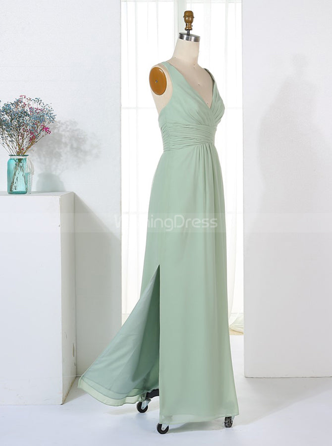 Sage Bridesmaid Dresses,Chiffon Bridesmaid Dress,Simple Bridesmaid Dress,BD00325, US12 / Red