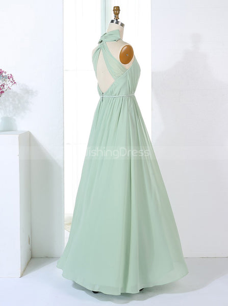 Sage Bridesmaid Dresses,Long Simple Bridesmaid Dress,BD00318