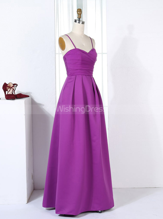 Satin Bridesmaid Dresses,Full Length Bridesmaid Dress,A-line Bridesmai - Wishingdress Satin Bridesmaid Dresses,Full Length Bridesmaid Dress,A-line Bridesmai - Wishingdress