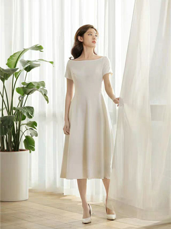 satin wedding reception dress Sashia Satin Bridal Dress