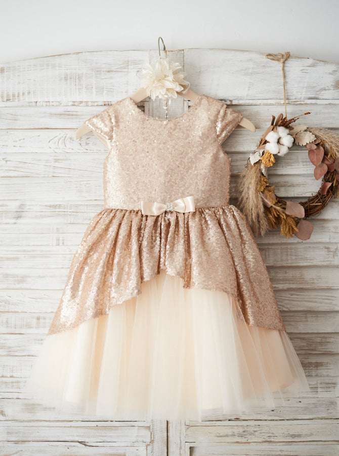 green emerald velvet dress Sequined Flower Girl Dresses,Girl Party Dress with Sleeves,FD00066, Child4 / White