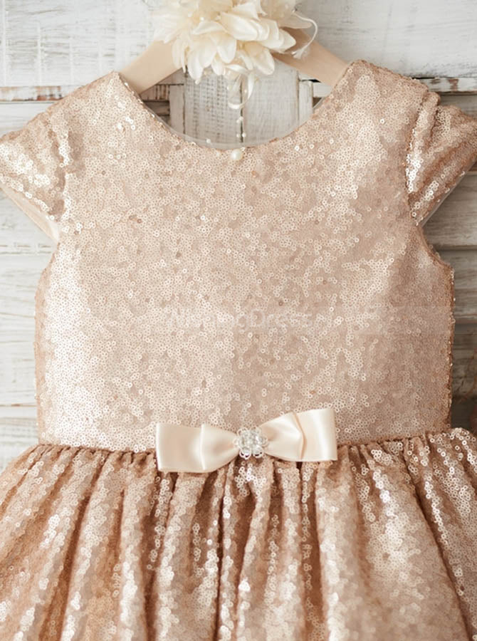 Sequined Flower Girl Dresses,Girl Party Dress with Sleeves,FD00066, Child4 / White Sequined Flower Girl Dresses,Girl Party Dress with Sleeves,FD00066, Child4 / White