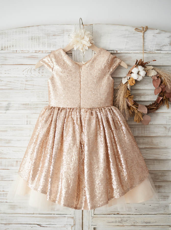 Sequined Flower Girl Dresses,Girl Party Dress with Sleeves,FD00066 - Wishingdress Sequined Flower Girl Dresses,Girl Party Dress with Sleeves,FD00066 - Wishingdress