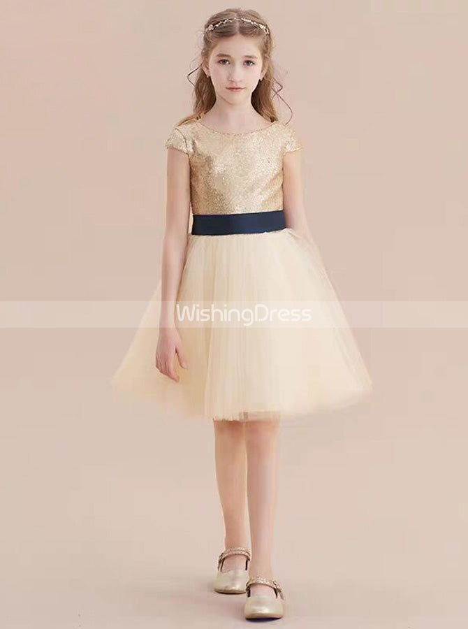 gold bridesmaid dresses knee length Mermaid Short Sleeves Rose Gold Sequins Long Bridesmaid Dress – FancyVestido