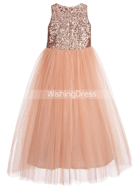 Sequined Junior Bridesmaid Dresses,Long Princess Junior Bridesmaid Dress,JB00009, J6 / Pink Sequined Junior Bridesmaid Dresses,Long Princess Junior Bridesmaid Dress,JB00009, J6 / Pink