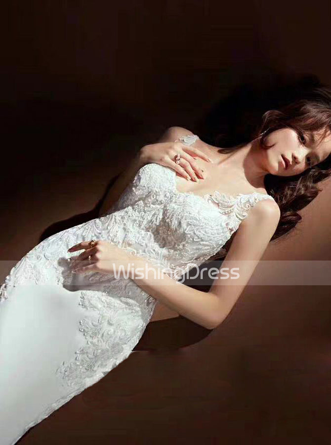 Sexy Mermaid Wedding Dresses,Open Back Fitted Wedding Dress,WD00517 -  Wishingdress