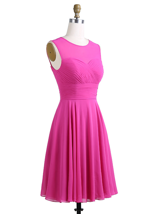 Short Bridesmaid Dresses,Fuchsia Bridesmaid Dress,Simple Bridesmaid Dress,BD00215, US26W / Fuchsia