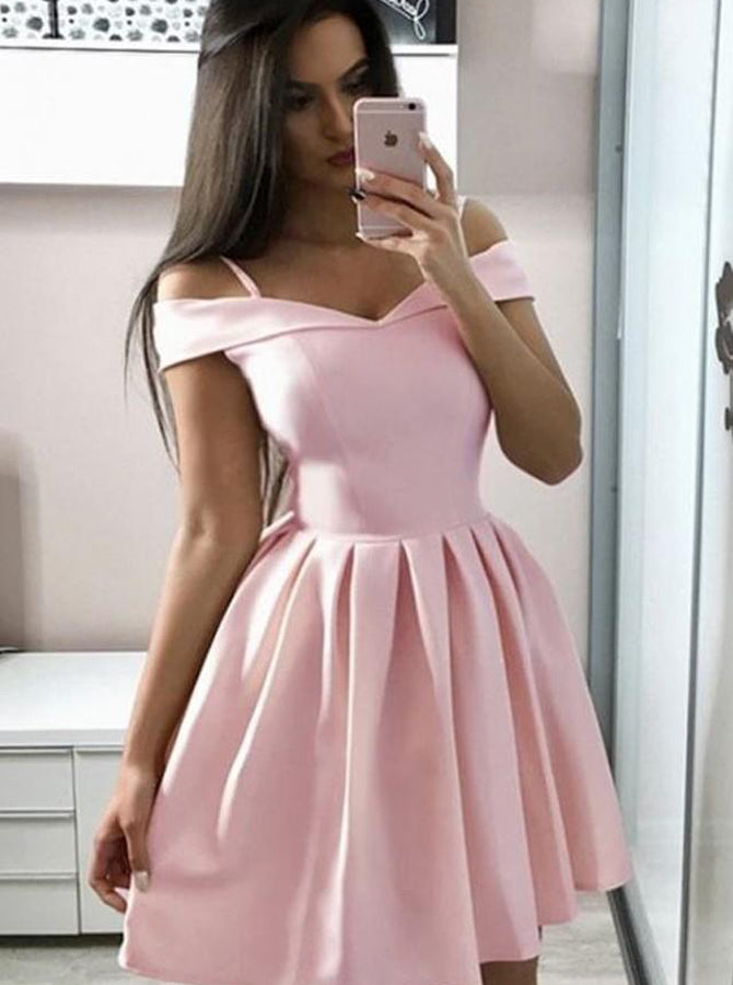 Pink Homecoming Dresses,Off the Shoulder Homecoming Dress,Modest Homecoming Dress,HC00163, US2 / Black Pink Homecoming Dresses,Off the Shoulder Homecoming Dress,Modest Homecoming Dress,HC00163, US2 / Black