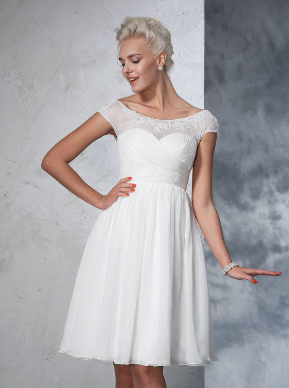 Short Wedding Dresses,Chiffon Wedding Dress,Beach Wedding Dress,WD00276, US16W / White Short Wedding Dresses,Chiffon Wedding Dress,Beach Wedding Dress,WD00276, US16W / White