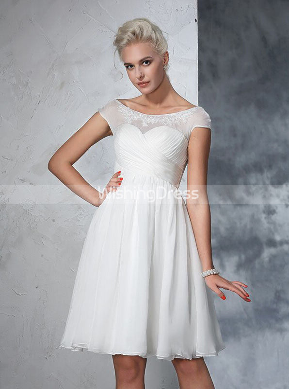 Short Wedding Dresses,Chiffon Wedding Dress,Beach Wedding Dress,WD00276, US16W / White Short Wedding Dresses,Chiffon Wedding Dress,Beach Wedding Dress,WD00276, US16W / White