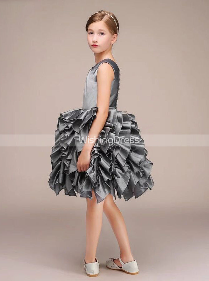 Silver Girls Party Dress,Ruffled Short Special Occasion Dress for Teens,JB00072, J12 / Red Silver Girls Party Dress,Ruffled Short Special Occasion Dress for Teens,JB00072, J12 / Red