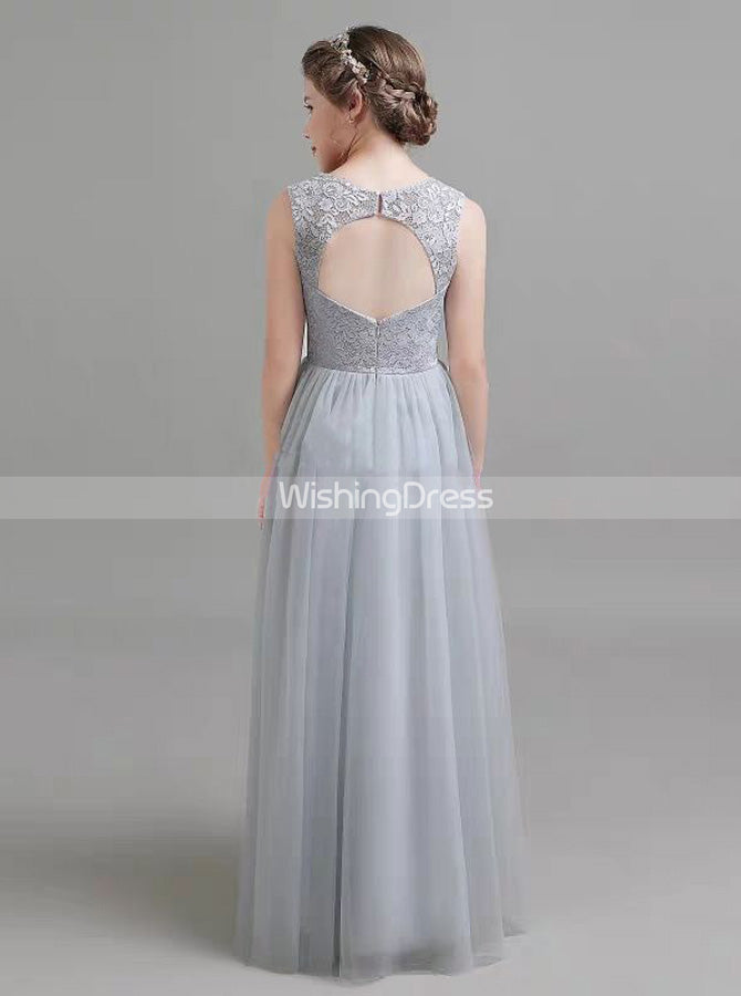 Silver Junior Bridesmaid Dresses,Tulle Junior Bridesmaid Dress,JB00056 - Wishingdress Silver Junior Bridesmaid Dresses,Tulle Junior Bridesmaid Dress,JB00056 - Wishingdress