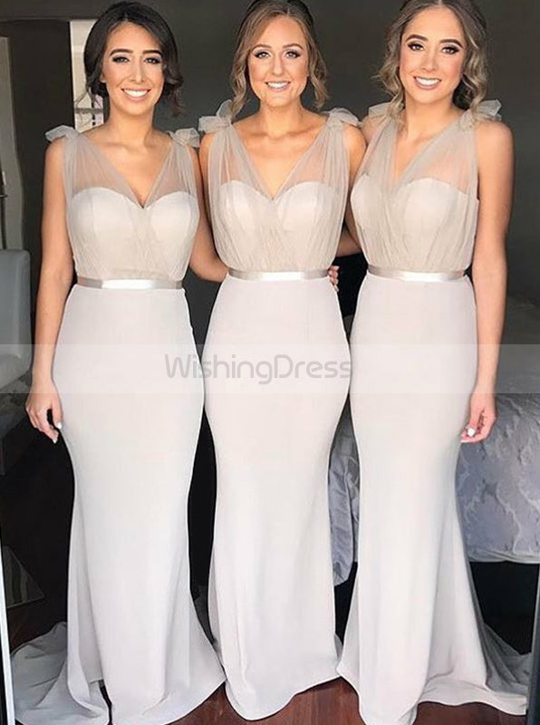 Silver Mermaid Bridesmaid Dress,Bridesmaid Dress with Straps,Satin Bridesmaid Dress,BD00126, US6 / Red