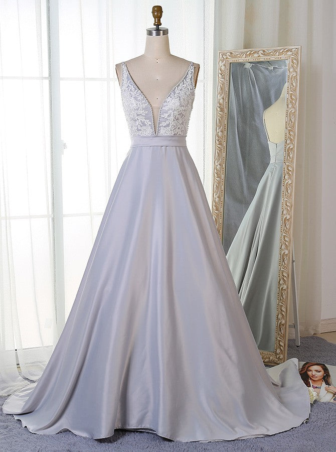 chinese dress ladies Silver Beaded Embellished One Shoulder A Line Gown main image 1