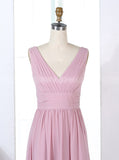 Simple Bridesmaid Dresses,V-neck Bridesmaid Dress,Long Bridesmaid Dress,BD00317