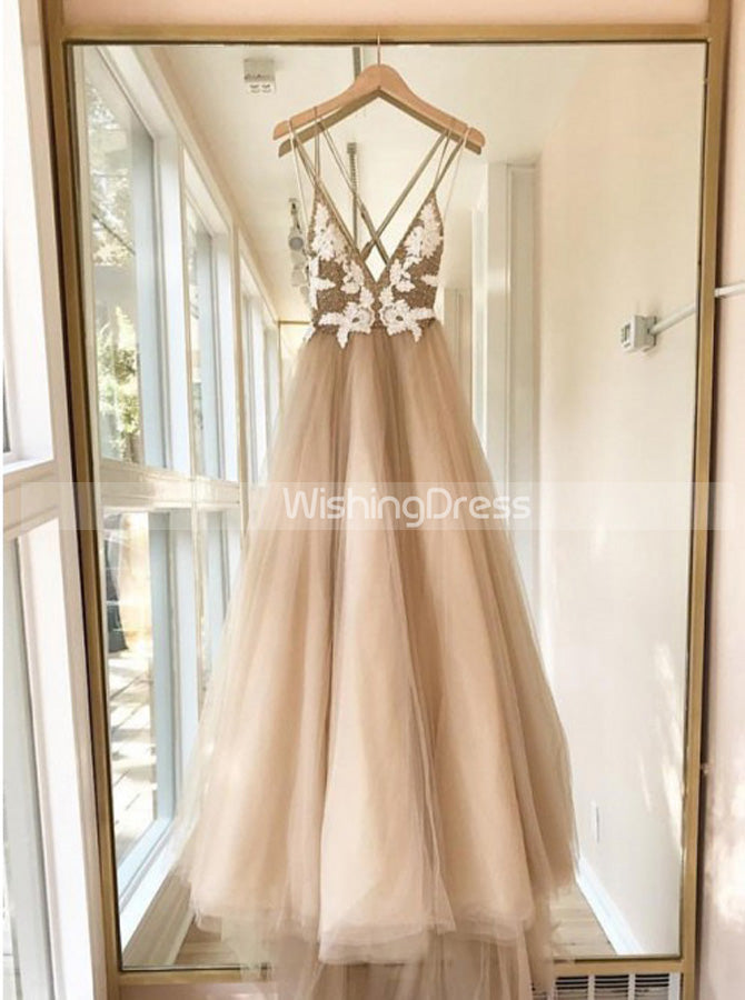 Simple Wedding Dress,Halter Open Back Wedding Dress,WD00408, US6 / White
