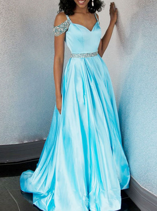 SkyBlue Prom Dresses,Satin Simple Prom Dress,Prom Dress with Slit,PD00351, US16 / Jade SkyBlue Prom Dresses,Satin Simple Prom Dress,Prom Dress with Slit,PD00351, US16 / Jade
