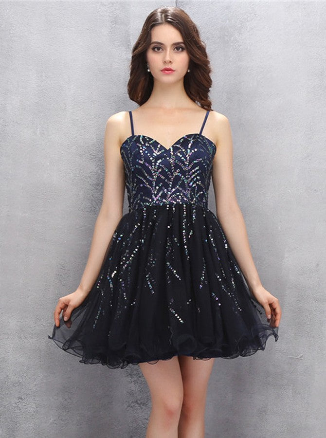 Spaghetti Straps Homecoming Dress,Beaded Homecoming Dress,Elegant Home - Wishingdress Spaghetti Straps Homecoming Dress,Beaded Homecoming Dress,Elegant Home - Wishingdress